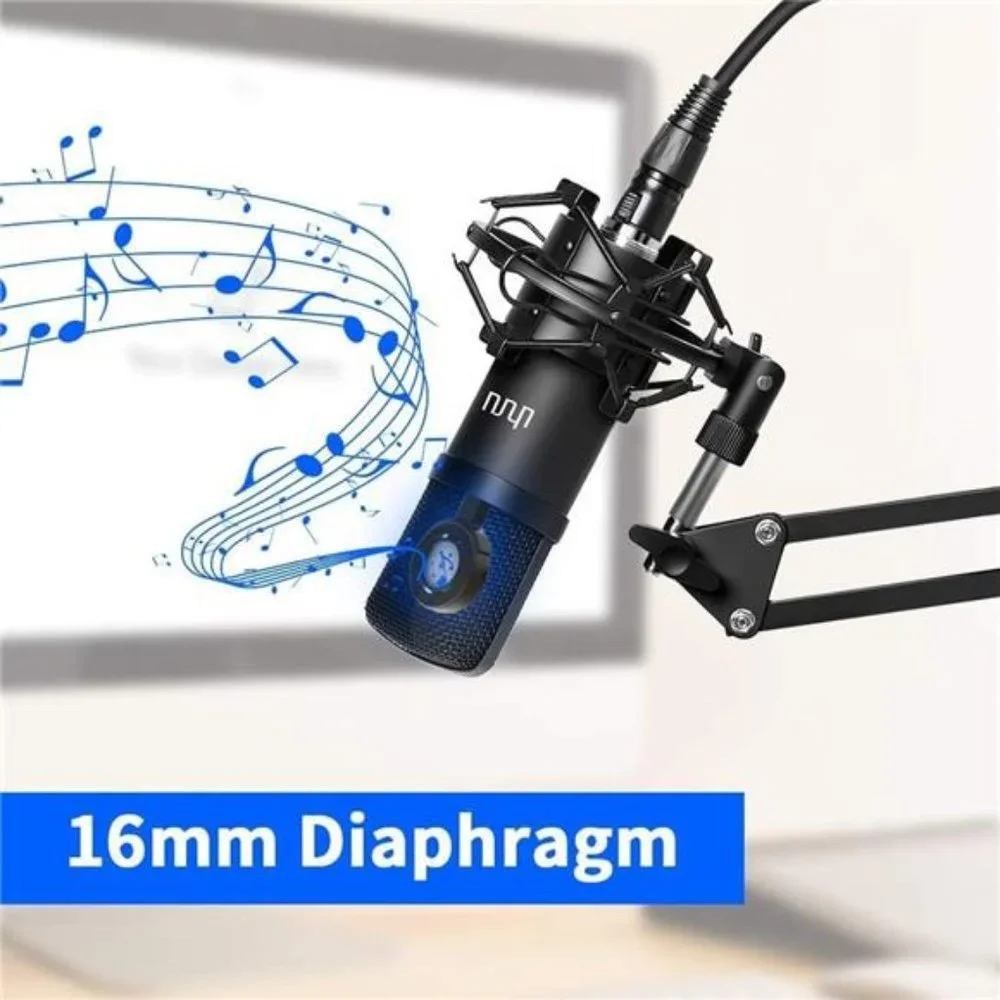 XLR Condenser Microphone,Professional Studio Cardioid MicrophoneKit with BoomArm